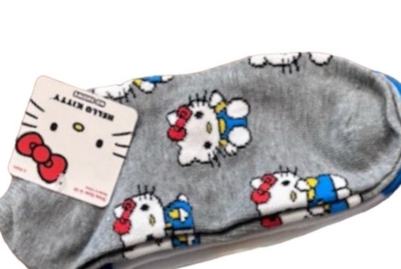 Hello Kitty grey socks New RARE limited Sanrio Womens Socks NEW - Picture 3 of 4